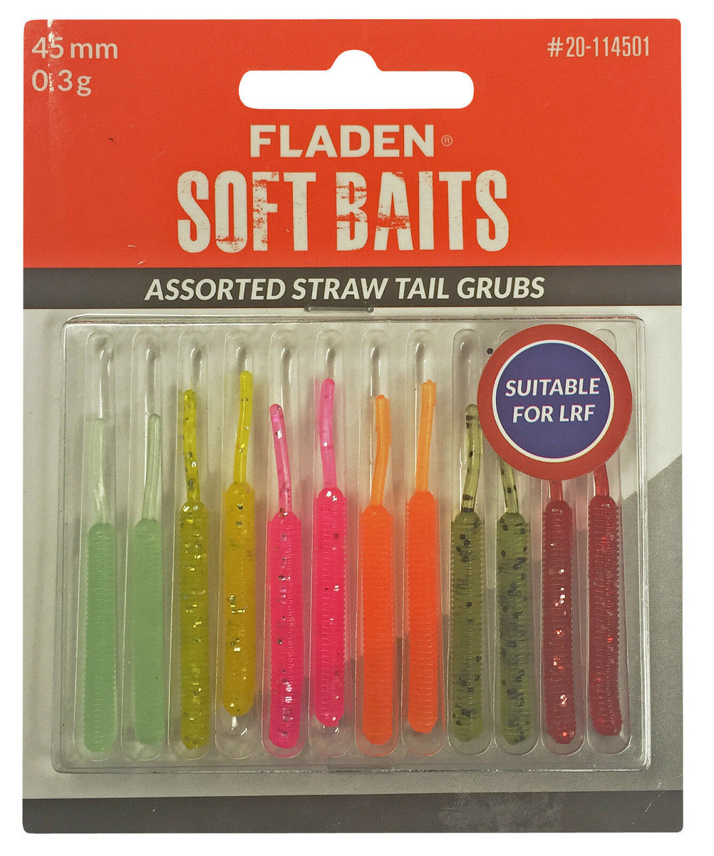 Fladen Soft Baits Assorted Straw Tail Grubs LRF Fishing