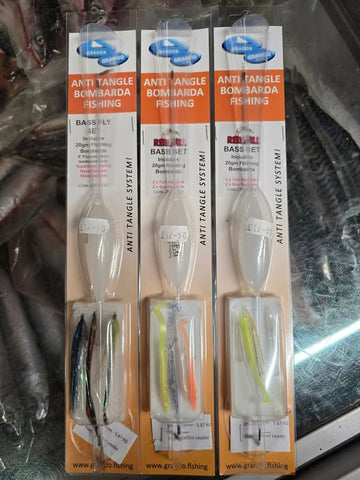 Sea Bass Trout Lure Anti-Tangle Bombarda Saltwater Fly & Red Gill Kits-Billy's Fishing Tackle