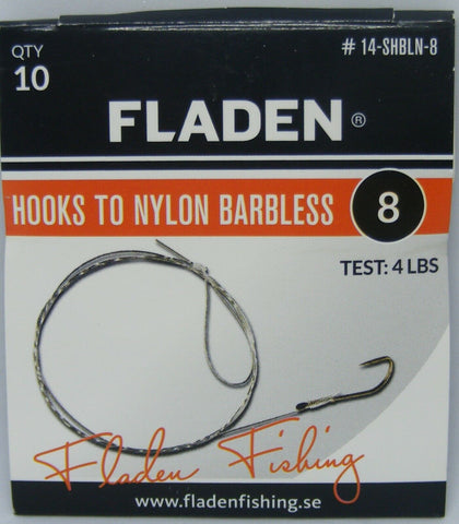 FLADEN VANTAGE BARBLESS HOOKS TO NYLON-Billy's Fishing Tackle