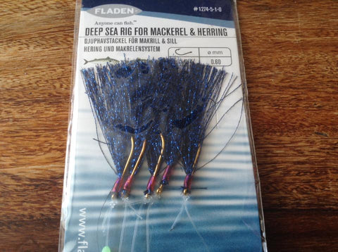 Fladen Deep Sea Blue Feather Mackerel And Herring Rig  #1274-5-1-0 