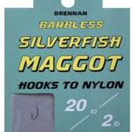 Drennan Barbless Silverfish Maggot Hooks To Nylon 