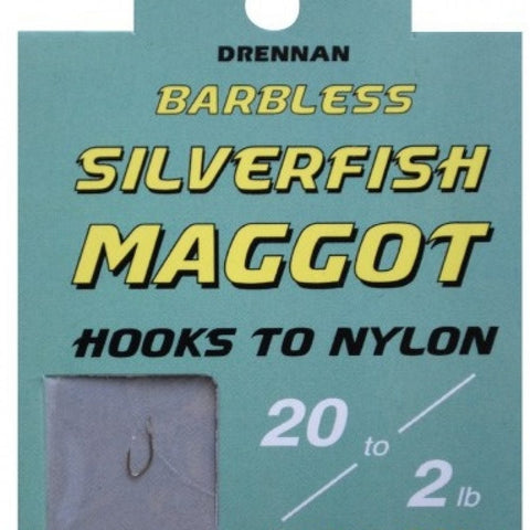 Drennan Barbless Silverfish Maggot Hooks To Nylon 