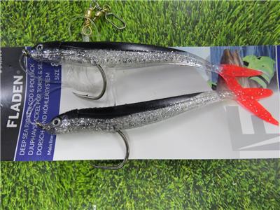 cod fishing lures uk Fladen Black Redtail Twin Cod Lure #17-1516-8-0 – Billy's Fishing Tackle