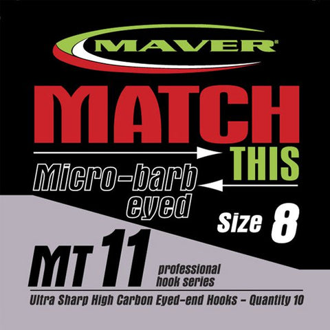 Maver Match This Hooks - MT 11 - Micro Barb Eyed-Billy's Fishing Tackle