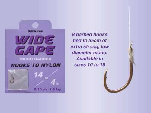 Drennan Wide Gape Hooks to Nylon – Billy's Fishing Tackle